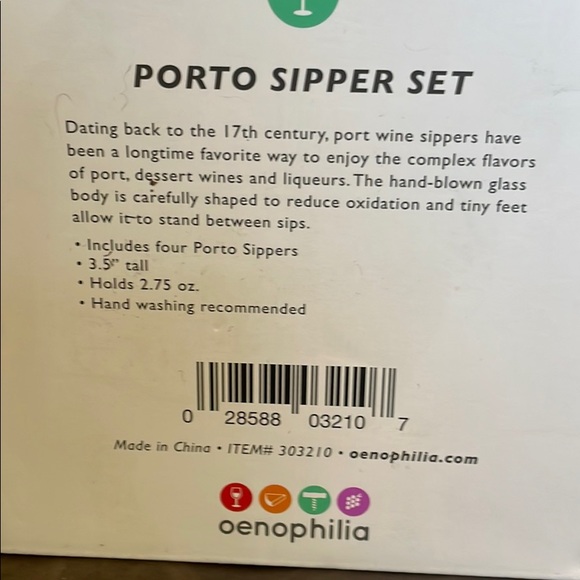 Oenophilia Porto Sippers set of 4 new in box - Picture 2 of 4